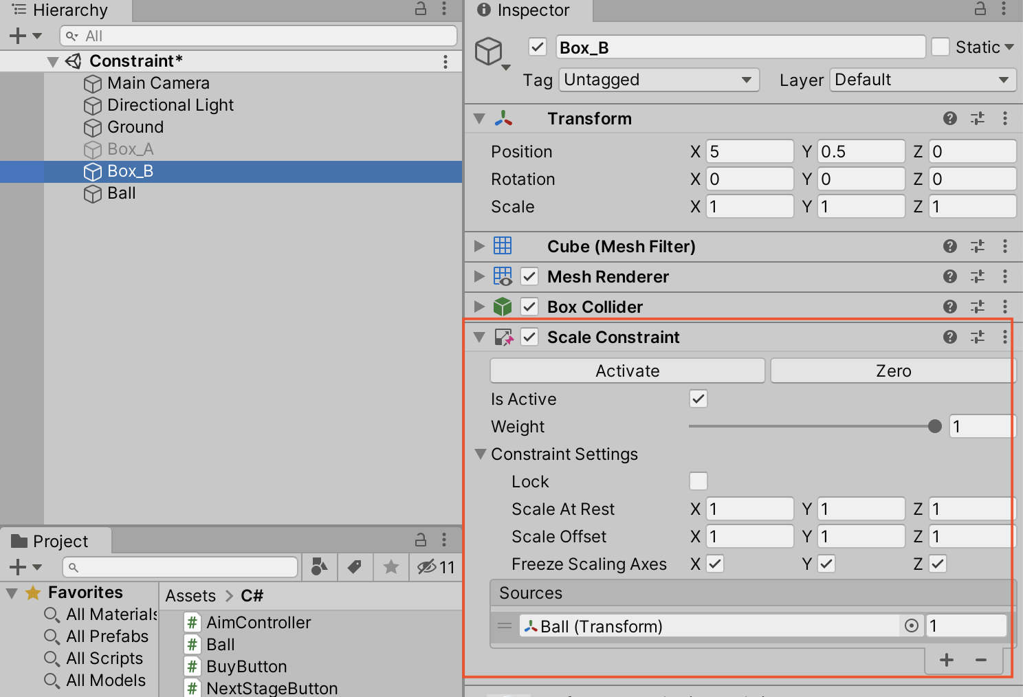 （Unity）親子関係を使わずに、position、rotation、scaleを追随させる方法（Constraint） monopro